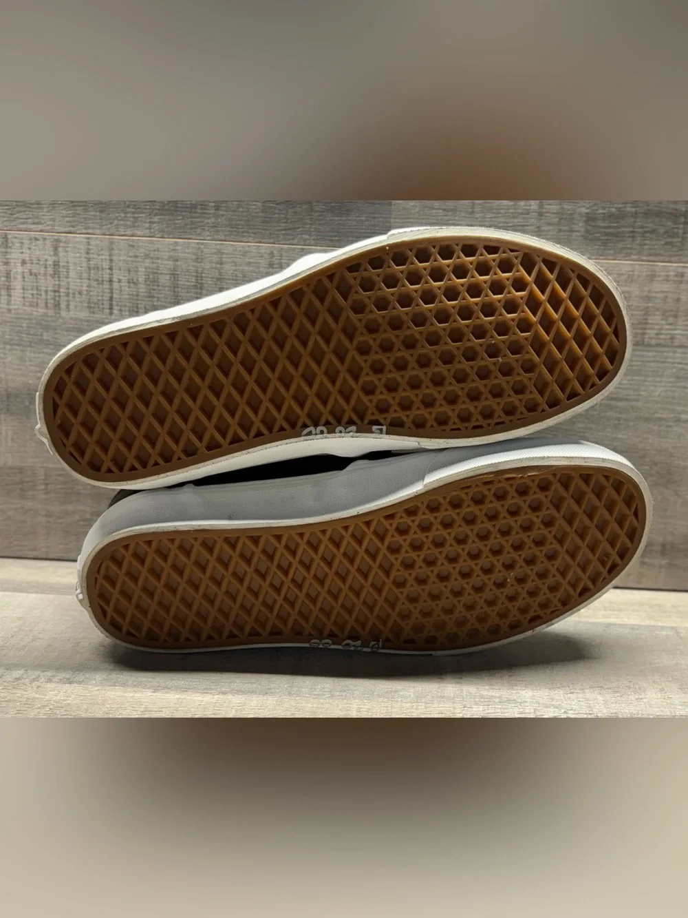 Vans Asher Deluxe Black Leather Slip-On Shoes Women’s Size 10 OrthoLite Mens 8.5